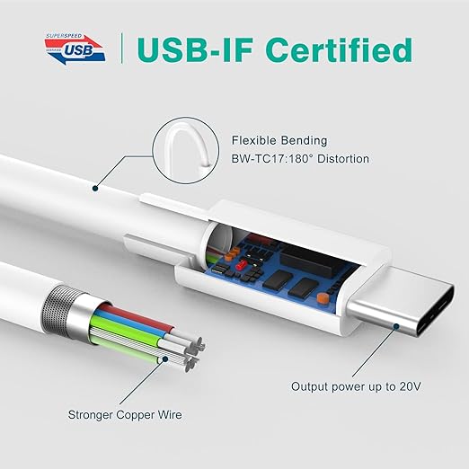 USBC Type C Fast charging cable 6.6 ft