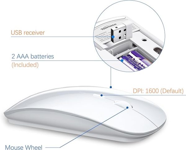 Wireless keyboard and mouse ultra thin combination white