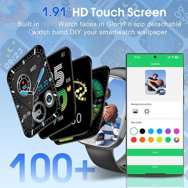 Smart watch, 1.91-inch HD screen smart watch for men and women