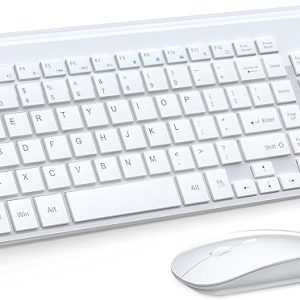 Wireless keyboard and mouse ultra thin combination white